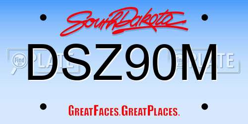 DSZ90M South Dakota License Plate