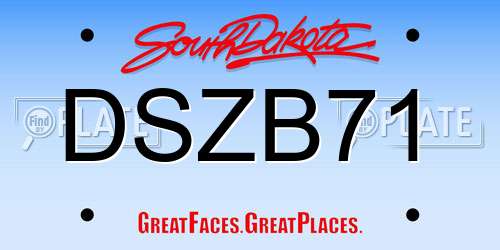 DSZB71 South Dakota License Plate