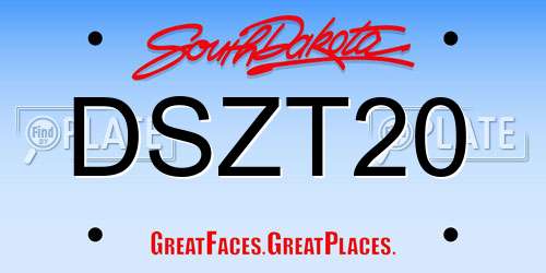 DSZT20 South Dakota License Plate