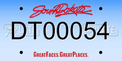 DT00054 South Dakota License Plate