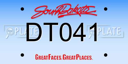 DT041 South Dakota License Plate
