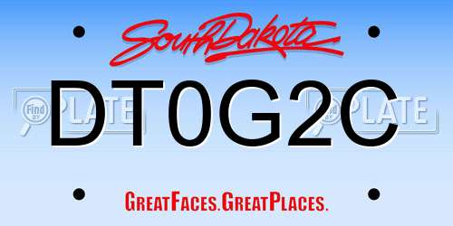 DT0G2C South Dakota License Plate