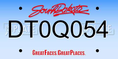 DT0Q054 South Dakota License Plate
