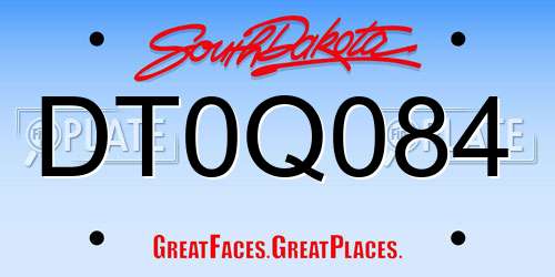 DT0Q084 South Dakota License Plate
