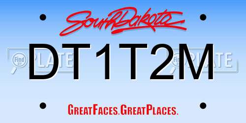 DT1T2M South Dakota License Plate