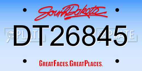 DT26845 South Dakota License Plate
