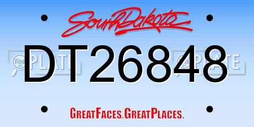 DT26848 South Dakota License Plate