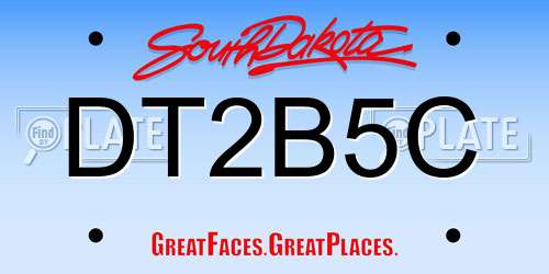 DT2B5C South Dakota License Plate