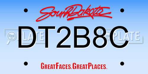 DT2B8C South Dakota License Plate