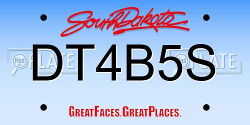 DT4B5S South Dakota License Plate