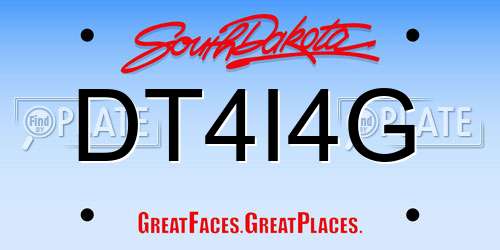 DT4I4G South Dakota License Plate