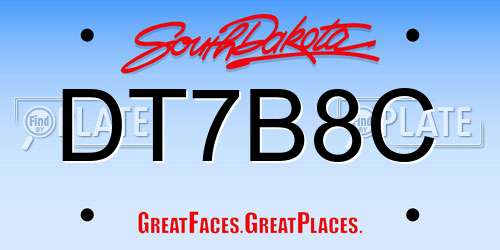DT7B8C South Dakota License Plate