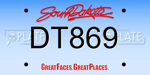 DT869 South Dakota License Plate