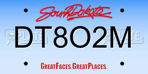 DT8O2M South Dakota License Plate