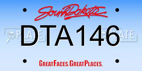 DTA146 South Dakota License Plate