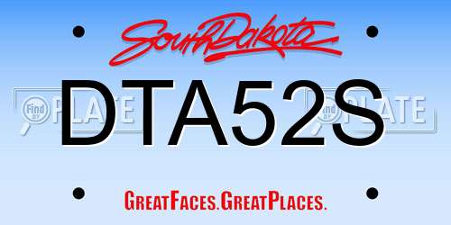 DTA52S South Dakota License Plate