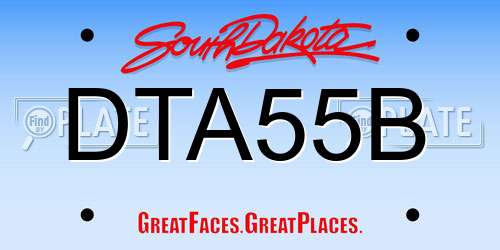 DTA55B South Dakota License Plate