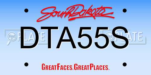 DTA55S South Dakota License Plate