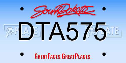 DTA575 South Dakota License Plate