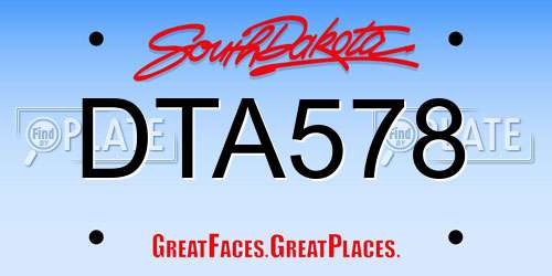DTA578 South Dakota License Plate