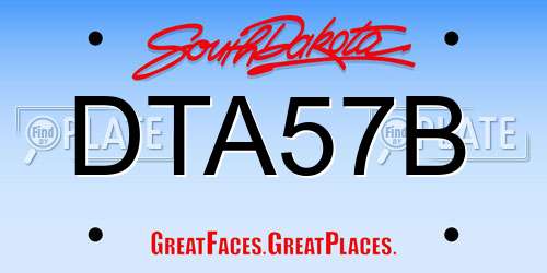 DTA57B South Dakota License Plate