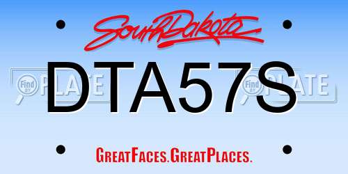 DTA57S South Dakota License Plate