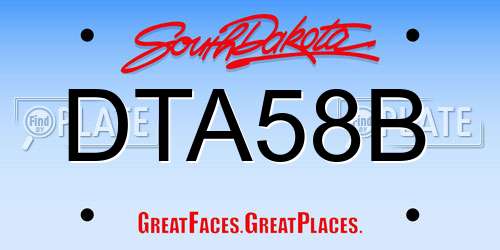 DTA58B South Dakota License Plate