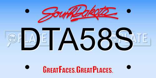 DTA58S South Dakota License Plate