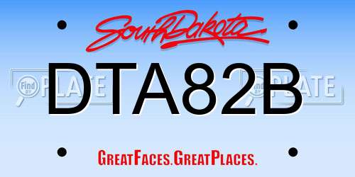 DTA82B South Dakota License Plate