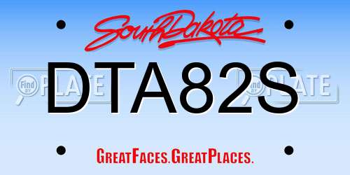 DTA82S South Dakota License Plate