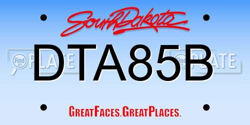 DTA85B South Dakota License Plate