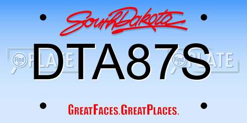 DTA87S South Dakota License Plate