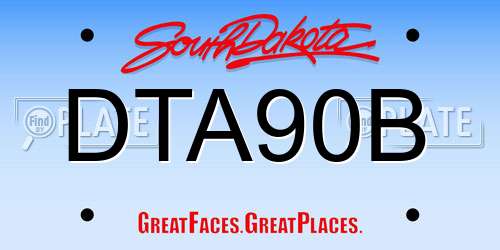 DTA90B South Dakota License Plate