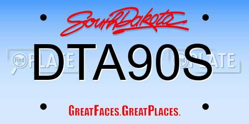 DTA90S South Dakota License Plate