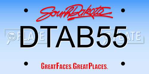 DTAB55 South Dakota License Plate