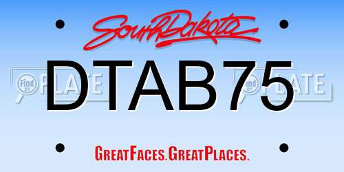 DTAB75 South Dakota License Plate