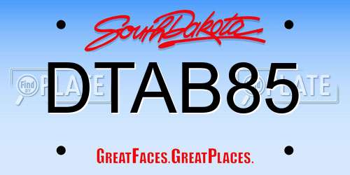 DTAB85 South Dakota License Plate