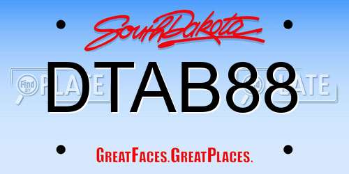 DTAB88 South Dakota License Plate