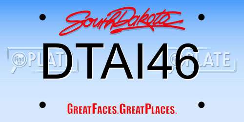 DTAI46 South Dakota License Plate