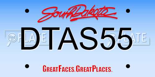 DTAS55 South Dakota License Plate