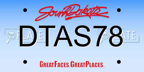 DTAS78 South Dakota License Plate