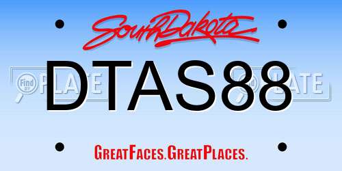 DTAS88 South Dakota License Plate