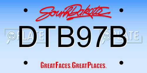 DTB97B South Dakota License Plate