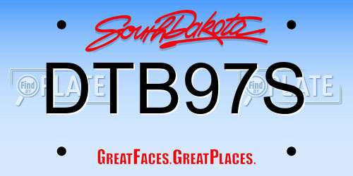DTB97S South Dakota License Plate