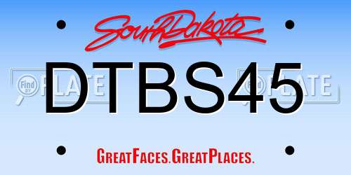 DTBS45 South Dakota License Plate