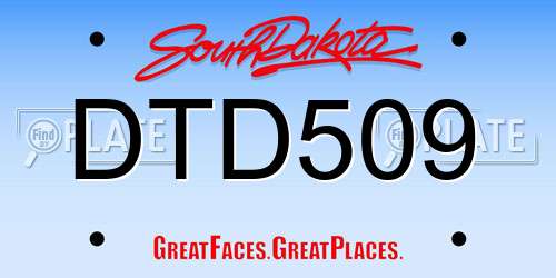 DTD509 South Dakota License Plate