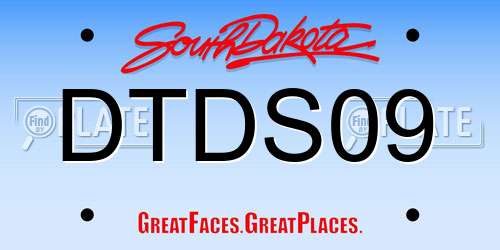 DTDS09 South Dakota License Plate