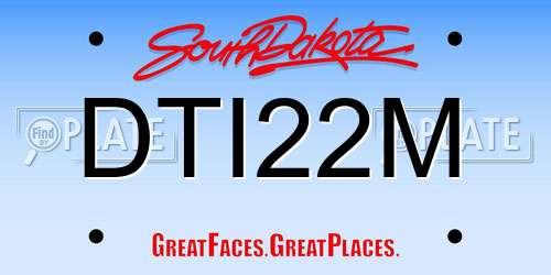 DTI22M South Dakota License Plate