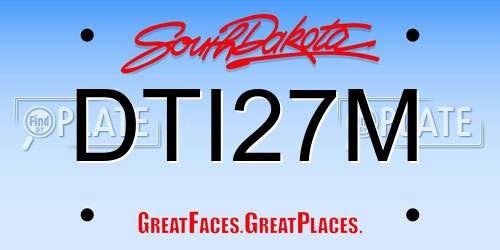DTI27M South Dakota License Plate