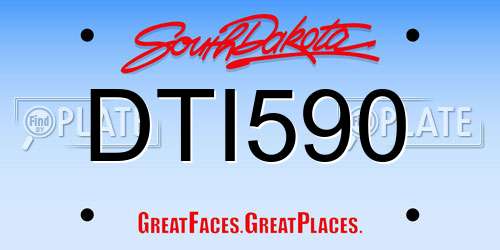 DTI590 South Dakota License Plate